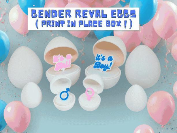 Reveal Gender Eggs – Print in place Box