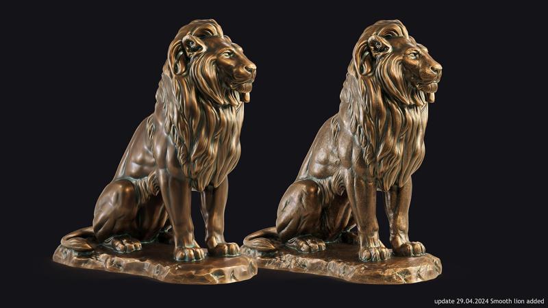 Lion sitting on a stone Decorative Sculpture