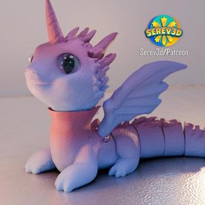 Unicorn Dragon – Articulated / Assembly – 3D print STL and multicolor 3MF file
