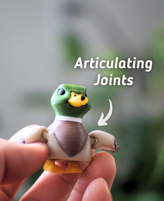 Malleable Mallard- Articulated Fidget Duck – Ludo 3D Printed Flexy Fidget Toy