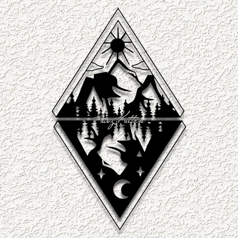 day night mountain panel s WALL ART HOME DECORtl