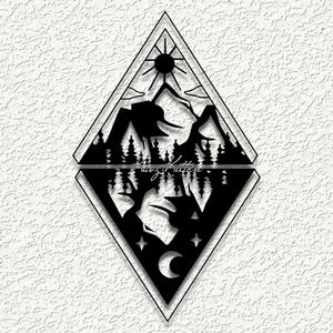 day night mountain panel s WALL ART HOME DECORtl