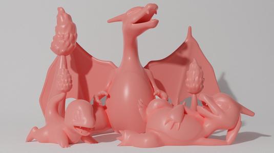 Charmander evolution pack (9 models, 3 positions each evolution)