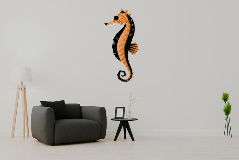 Geometric Seahorse Wall art