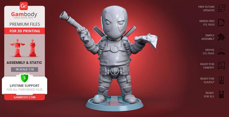 Chubby Deadpool 3D Printing Figurine | Assembly
