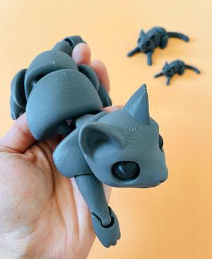 little cat — articulated flexi print-in-place fidget animal
