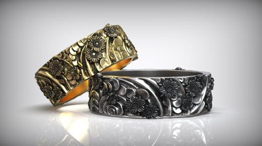 Wind And Flowers Traditional Japanese Ornament Rings