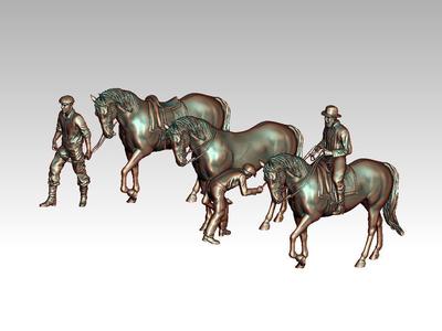 workers and horses