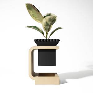The Daka Planter Pot with Drainage Tray & Stand: Modern and Unique Home Decor for Plants