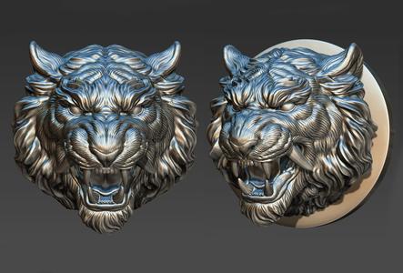 Tiger head in Japanese style