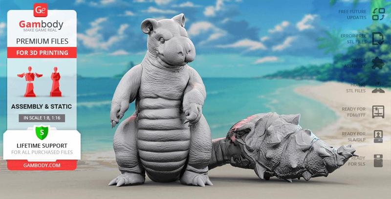 Slowbro 3D Printing Figurine | Assembly