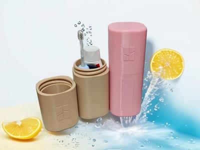 Travel toothbrush toothpaste and cup storage