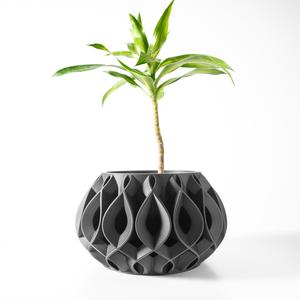The Viris Planter Pot with Drainage Tray & Stand Included: Modern and Unique Home Decor for Plants