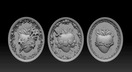 Three sacred hearts