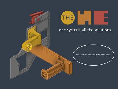 theONE system - one system, all the solutions. External spool, filament guide, left side buffer/hub.