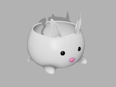Bunny yarn bowl - crochet