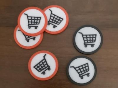 Shopping cart token (2 euro dimension) 