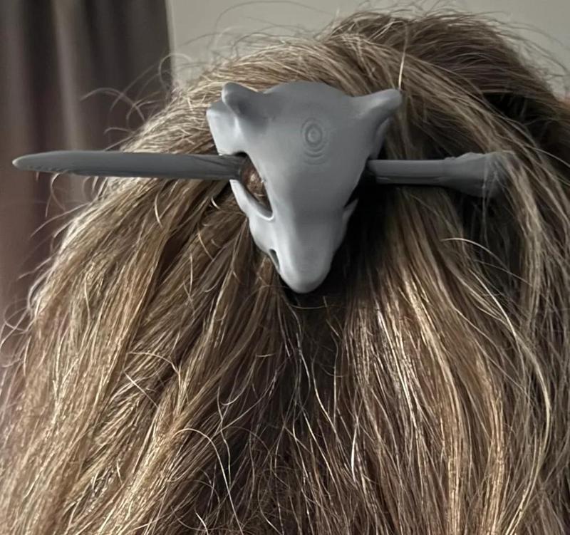 Cubone Hair Pin WIP
