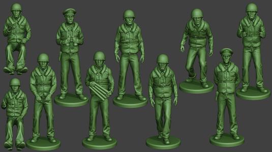 US Navy PtBoat Crew pack ww2 USN1 3D Model Collection