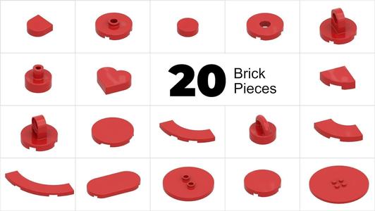 TwindBricks3D - 20 Bricks Tile Round collection