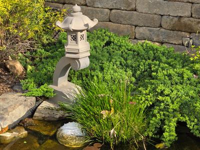 Arched Pond Japanese Lantern