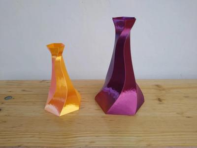 Vase Hexagon Curved   
