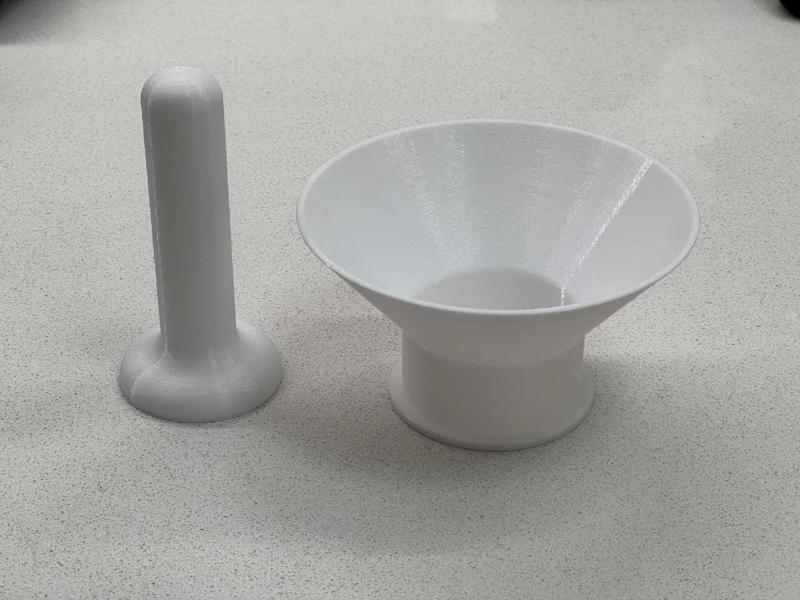 Chalk ball refill funnel with tamper   