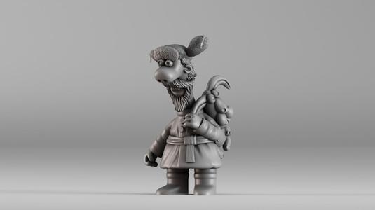 001595 Last Year Snow Was Falling Hunter Character with Hare