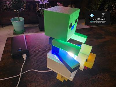 Minecraft Chicken Jockey 3D Lightbox
