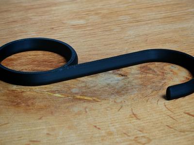 Minimalistic S shaped wardrobe hook 34mm diameter