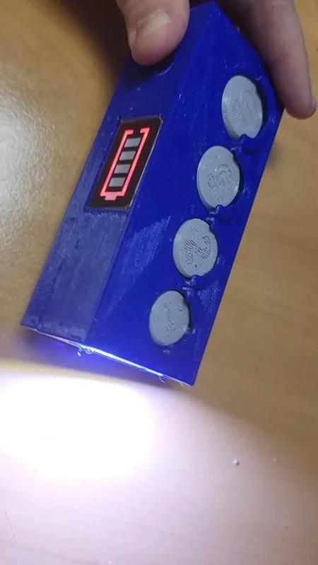 Coin holder & COB flashlight 2-in-1 — for Ukrainian Hryvnia coins (can be modified for any coins by model parameters)