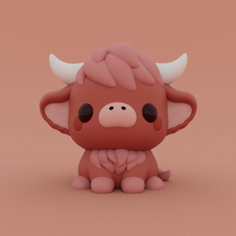 Kawaii Cow - Highland
