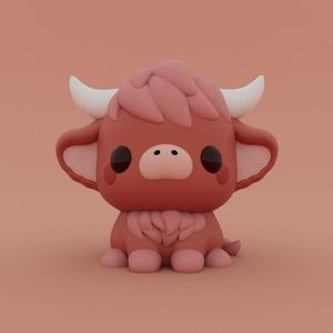Kawaii Cow - Highland