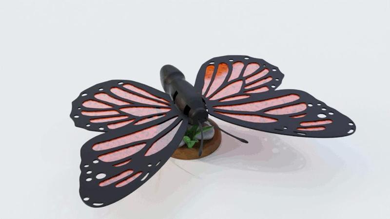 Mechanical Articulated Monarch Butterfly