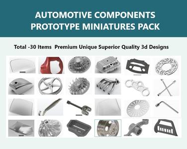 AUTOMOTIVE COMPONENTS PROTOTYPE MINIATURES PACK  3D Model Collection