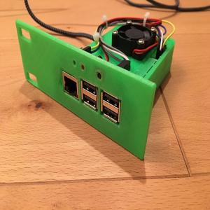 Raspberry Pi Rack Mount with status indicator LED and power/shutdown button at front panel
