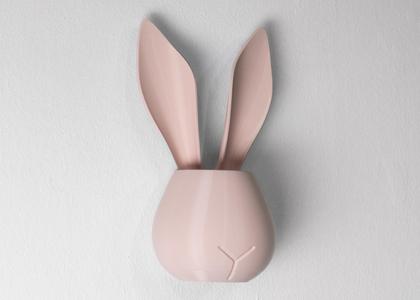 Pink Bunny Wall Vase – 3D-Printed Hanging Planter