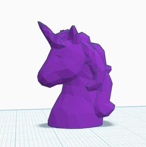 3d unicorn bead, low poly