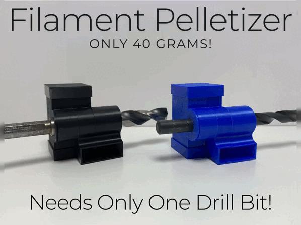 Self-feeding filament pelletizer