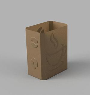 Coffee bag box in vase mode   