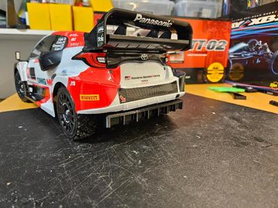 Rear bumper for Tamiya TT-02 diffusor, For Yaris Gazoo racing body