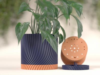 planter with drainage tray. easy quick print