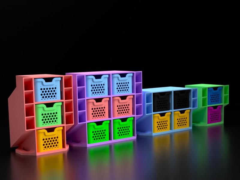 Desk Organizer Stacks & Stacking Mini Baskets