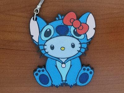 Hello Kitty Stitch Keychain Same layer