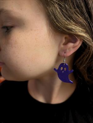 Ghostie Quick Print Earrings –  Halloween jewelry, art, spooky accessories