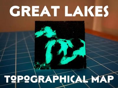 Topographical Great Lakes / Michigan Map