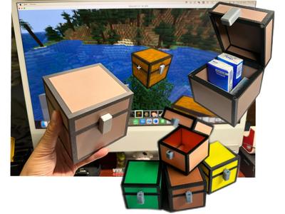 Highly Realistic Minecraft Chest Tissue Box, Pure Assembly, No Supports