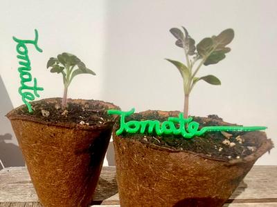 Small plant tag script style (German)