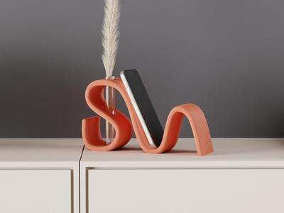 Phone and book rest with Propagation vase.