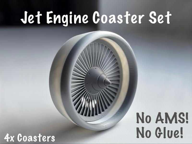 Jet Engine Coaster Set – No AMS, No glue!